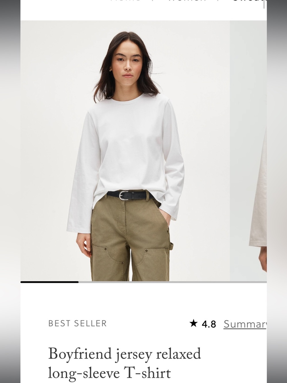 NWOT Crew Boyfriend jersey relaxed long-sleeve T-shirt